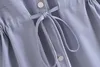 Damesjassen damesjas 2023 zomermode grijs blauw taille riem jas vintage kantoor casual borsten lang met pocket shirt