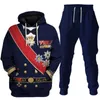 Tracksuits voor mannen Cosplay Medieval Middeleeuwse Tweede Wereldoorlog Vintage Hoodie -broek Casual Fun Plep Steenized Sportswear Party Imitation Set