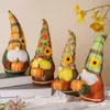 Décorations De Noël Mignon Ornement De Citrouille Gnome En Peluche Poupée De Pâques Sans Visage Nain Elfe Décoration Pour Jardin Chambre Décor Ornements HomeChrist