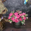 Home Decorative Flowers simulation small bouquet rose artificial flower wedding decoration 5 head Persian rose flowers LT409