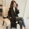 Damen Trenchcoats Futter Mantel Frauen 2023 Frühling Herbst Koreanische Mid-Länge Lose Windjacke frauen Casual Anzug Kragen Jacke dame