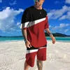 Männer Trainingsanzüge Sport Anzug Mann Sommer 3D Mosaik Muster Sport Jogging Kurzarm T-shirts Set Männer Trainingsanzug 2 Stück Set Shirts Für Männer 230511