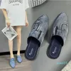 Sandals Design Women's 2023 Summer And Autumn Fashion Baotou Drag Denim Flat Pointy Comfortable Slippers