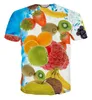 Camisetas masculinas estilo frutas 3d homens e mulheres camisetas 2023 Summer Round Round pescoço curto Camiseta Camiseta Moda Personalidade Clothing S-6xl