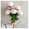 Flores decorativas grinaldas simulação 10 buquês corespun peony para sala de jantar de sala de estar decoração de casamento falsa de alta qualidade artificial 230510