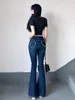 Kvinnors jeans vår sommar mode casual office lady cotton stretch märke kvinnliga kvinnor flickor flare