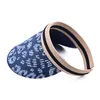 Brede rand hoeden vrouwen vizier hoed luipaard print vouwen rietje zon visors vakantie zee kust strand pet sombreros de playa