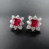 Stud Earrings Lab Created Ruby For Women Real 925 Sterling Silver Wedding Anniversary Fine Jewelry Wholesale