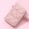 PU Leather Card Card For Women Embroidery Love Pres