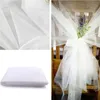 1.5m Wide 30m/roll White Organza Tulle Yarn Party Decor For Romantic Wedding Backdrop Supplies Ornament