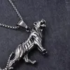 Pendant Necklaces 3D Cheetah Leopard Fashion Men Alloy Necklace Hip Hop Personality Jaguar Tiger Pandent Neck Chain Jewelry Accessory