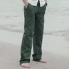 Pantaloni da uomo estivi da uomo casual da uomo in cotone e lino pantaloni dritti solido elastico in vita per il tempo libero spiaggia sciolto taglie forti 3XL