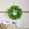 Decorative Flowers 1pc Artificial Boxwood Wreath Decoration Mini-Sized Green Candle For Wall Window Home