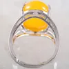 Cluster Rings 1Pcs Women Wedding Ring Jewelry Gift Natural Stone Oval Beads Yellow Jades Adjustable Finger Z164