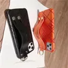 Wristband Designer Phone Case For IPhone 11 12 13 Pro Max 12promax 12mini Xs Orange Leather Phone Cases Holder Cover Fall Prevention 2023