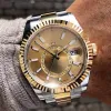 AAA 3A Jakość Rolexs Sky Dweller Zespoły 42 mm mężczyzn zegarki Sapphire Glass z oryginalnym zielonym pudełkiem 326934RB Automatyczne zegarek RolexWatch6666