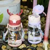 Taza de agua de dibujos animados para niños, vaso con pajita de plástico, botellas de agua de gran capacidad a prueba de fugas, accesorios para niños al aire libre