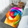 Carpets CLOOCL Fashion Flowers Carpets Purple Rose Art 3D Printed Carpets for Living Room Floor Mat Flannel Hallway Area Rug Kitchen Mat 230511