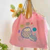 Marsupi Cat Embroidery Eco Designer per donna Spalla Ball Tiger Shopper Tote Manico in corda Borse e portamonete Animal Hobo 230511