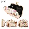 Sacs de soirée Paillettes Floral Sac À Main Rose Nude Embrayage Sacs À Main Sac À Bandoulière pour Femmes De Mariage De Bal Banquet Fête 3d De Luxe 230427