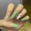 Fałszywe paznokcie Green Gradient Love Star Butterfly Manicure Fake Fash Paste Naked Odłączona