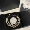 18K Channel Gold Pearl Chain Necklace Fashion New Designer Choker Luxury Love Pendant Necklace High Quality Gifts Love Jewelry Fashion Girl Family Jewelry