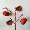 Decorative Flowers Knitted Fruit Woven Persimmon Flower Plant Finished Artificial Fake Birthday Gift Home Room Decoration
