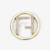 Round Letter Brooches Rhinestones Temperament Shirt Suit Brooch Pins Sweater Collar Pin Clip Luxury Fashion Jewelry