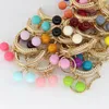 Pièces de sac Accessoires 10PCS Super Lovely 5CM Light Golden Metal Purse frame Colorful Bead Head with KeyChain frames Kiss Fermoir DIY Sac Accessoire 230509