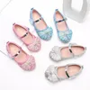 Flat Shoes Fashion Crystal Bow Shoe Child Girl Wedding Princess Dress Dance Kids Spring Party Leather 2 3 4 5 6 7 8 9 10 11 12 Year