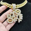 Collane con ciondolo Uomo Donna Hip Hop NO DAYS OFF Collana con catena cubana 13mm HipHop Iced Out Bling Fashion Charm Jewelry 230511