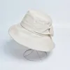 Wide Brim Hats Hat Women's Summer Thin Big Head Circumference Sun Korean Style Bends And Hitches Face Cover Sun-Proof Bucket