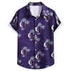 Männer Casual Hemden Segelboot Palme Druck Tropical Beach Männer 2023 Marke Kurzarm Button Up Hawaiian Shirt Kleidung XXL