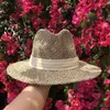 Basker mode ihålig tång stråhatt för kvinnor sommar sol strand hattar skydd banama möser män fest webbing