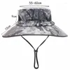 Berets Style Camo Bucket Hat For Men Tie-dye Print 10cm UV Protection Sun Water Proof Jungle Farm Outdoor Hiking Fishing Cap