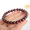 Braccialetti con ciondoli Bracciale con perline in pietra di melograno rosso naturale Donna Uomo Braccialetti con granato scuro Yoga Meditazione Regalo di amicizia Pulseras Mujer