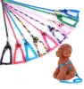 Harnais pour chien laisses Nylon imprimé réglable collier pour animaux de compagnie chiot chat animaux accessoires collier pour animaux de compagnie corde cravate colliers M10