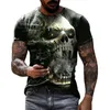 Herren T-Shirts Sommer Horror Skulls 3D-Druck Herren T-Shirts Lose O-Ausschnitt Kurzarm Skeleton Street Rock Hip-Hop Tops Tees Männer Kleidung 6XL 230511