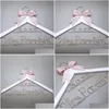 Other Event Party Supplies Personalized Wedding Hanger With Bow Custom Date And Name White Dress Bride Bridesmaid Gift Drop Delive Dhrbi