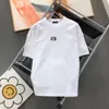 2023 été nouvelle mode connexion lettre imprimer à manches courtes en coton col rond tout correspondant T-shirt décontracté ample bas bas chemise haut