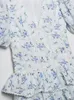 Casual Dresses Yenkye Gaun Mini Bordir Wanita Ruffle Berlapis Manis Lengan Puff Vintage Motiv Bunga Modis Untuk 230510