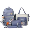 Schultaschen 2023 Preppy Rucksack Set Damen Wasserdichte Laptop-Rucksäcke Fancy High für Teenager-Mädchen Niedlicher Reiserucksack