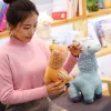 Härligt leende stripe alpaca llama plysch djur leksak fyllda dollbarn leksaker födelsedagspresent