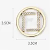 Round Letter Brooches Rhinestones Temperament Shirt Suit Brooch Pins Sweater Collar Pin Clip Luxury Fashion Jewelry