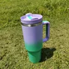 Vaso de 40 oz con asa, tapa de paja, taza de viaje con aislamiento de 40 oz, taza de cerveza, recubrimiento en polvo, taza para acampar al aire libre, vasos para beber con aislamiento al vacío