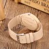 Montres-bracelets boîtier en bois d'érable montre pour hommes noir analogique cadran vert Beige bracelet en cuir véritable naturel élégant Quartz montres pour hommes