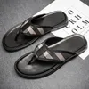 Slippers Brand Luxury Summer Men Men Genuine Leather NONSLIP Sandals de alta qualidade Praia Casual Flip Casual Flip 230510