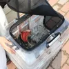 مقعد سيارة الكلاب يغطي عربة الأليف الكلاب المحمولة Cat Cart Carrier Carrier Carrie Bag Bag Bag مع عجلات القفص على ظهره.