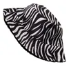 Skąpy brzegowe czapki Foxmother Fashion Black Beige Striped Zebra Print Hatt