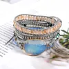 Łańcuchowy ręcznie robiony multi opakowany bransoletka Vintage Opal Natural Stone Weving Mankiety bransoletki Bracelety Binelia Bineliry 230511